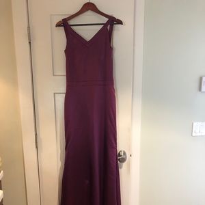 Purple Satin cross back dress